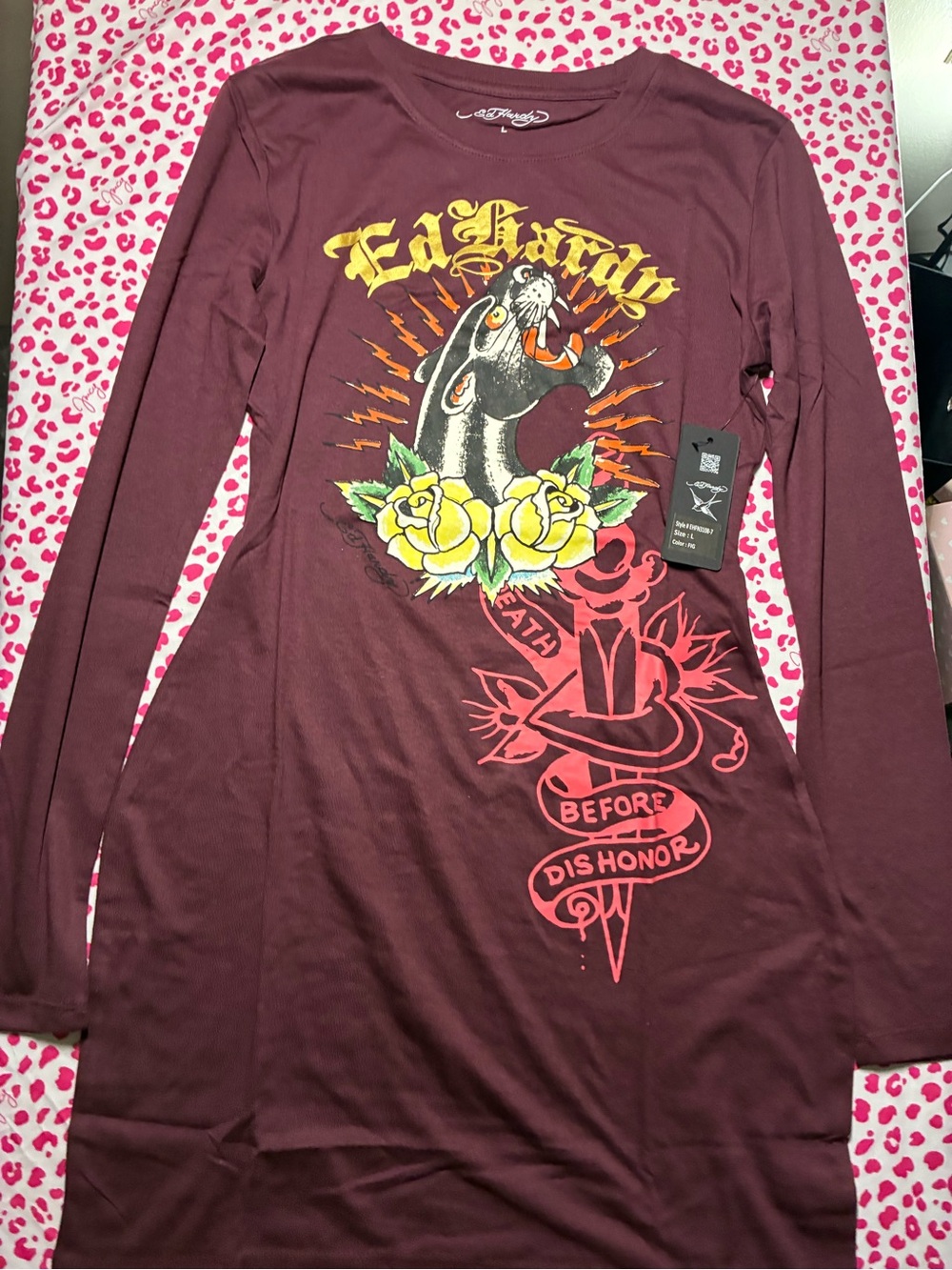 Ed Hardy Long Sleeve Mini Dress